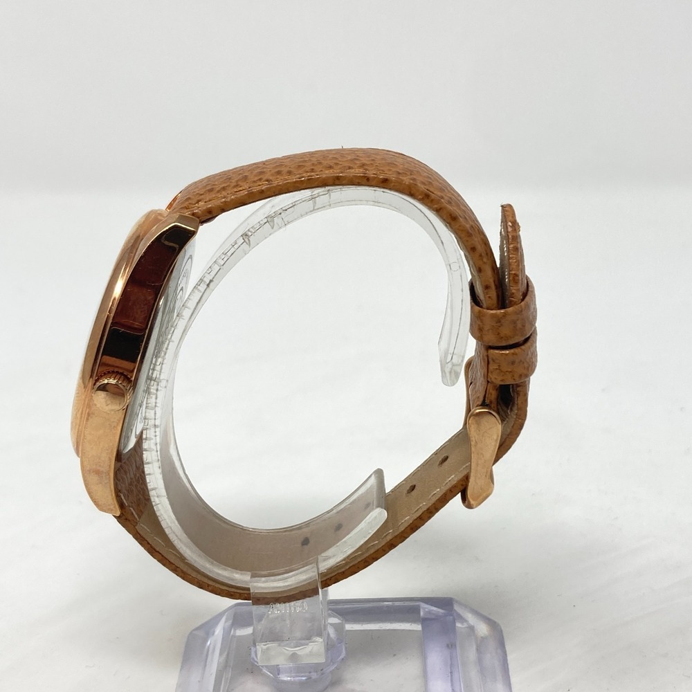 Bronzo Italia QVC Watch Women 39mm Rose Gold Tone Brown Leather Band New Battery - Picture 5 of 15
